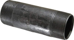 Value Collection - Schedule 40, 1-1/2" Diam x 5" Long Steel Black Pipe Nipple - Threaded - All Tool & Supply