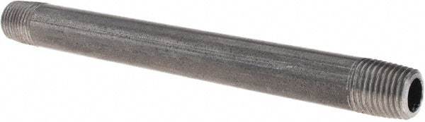 Value Collection - Schedule 40, 1/4" Diam x 5-1/2" Long Steel Black Pipe Nipple - Threaded - All Tool & Supply