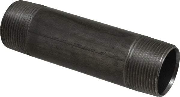 Value Collection - Schedule 40, 1-1/4" Diam x 5-1/2" Long Steel Black Pipe Nipple - Threaded - All Tool & Supply