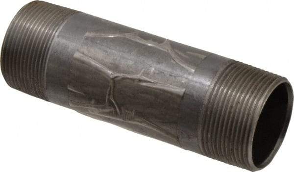 B&K Mueller - Schedule 40, 1-1/2" Diam x 5-1/2" Long Steel Black Pipe Nipple - Threaded - All Tool & Supply