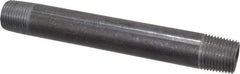 Value Collection - Schedule 40, 1/2" Diam x 6" Long Steel Black Pipe Nipple - Threaded - All Tool & Supply