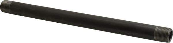 Value Collection - Schedule 40, 3/8" Diam x 9" Long Steel Black Pipe Nipple - Threaded - All Tool & Supply