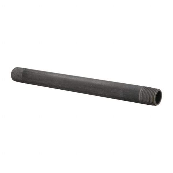 B&K Mueller - Schedule 40, 1/2" Diam x 9" Long Steel Black Pipe Nipple - Threaded - All Tool & Supply