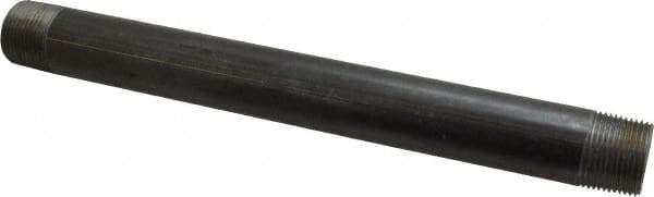 B&K Mueller - Schedule 40, 1" Diam x 12" Long Steel Black Pipe Nipple - Threaded - All Tool & Supply