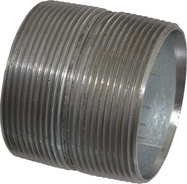 Value Collection - Schedule 40, 2 x 2" Galvanized Pipe Nipple - Threaded Steel - All Tool & Supply