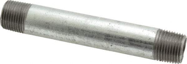 Value Collection - Schedule 40, 3/8 x 4" Galvanized Pipe Nipple - Threaded Steel - All Tool & Supply