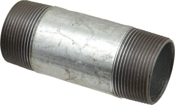 B&K Mueller - Schedule 40, 1-1/2 x 4-1/2" Galvanized Pipe Nipple - Threaded Steel - All Tool & Supply