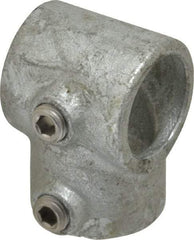 PRO-SAFE - 1" Pipe, Single Socket Tee, Malleable Iron Tee Pipe Rail Fitting - Galvanized Finish - All Tool & Supply