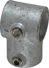 PRO-SAFE - 1-1/2" Pipe, Single Socket Tee, Malleable Iron Tee Pipe Rail Fitting - Galvanized Finish - All Tool & Supply