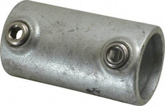 PRO-SAFE - 1-1/4" Pipe, Malleable Iron Straight Coupling Pipe Rail Fitting - Galvanized Finish - All Tool & Supply