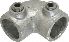 PRO-SAFE - 3/4" Pipe, 90° Elbow, Malleable Iron Elbow Pipe Rail Fitting - Galvanized Finish - All Tool & Supply