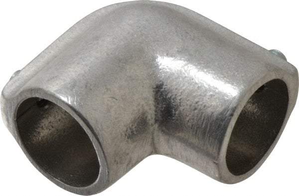 PRO-SAFE - 1" Pipe, 90° Elbow, Malleable Iron Elbow Pipe Rail Fitting - Galvanized Finish - All Tool & Supply