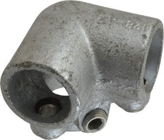 PRO-SAFE - 3/4" Pipe, 90° Side Outlet Elbow, Malleable Iron Elbow Pipe Rail Fitting - Galvanized Finish - All Tool & Supply