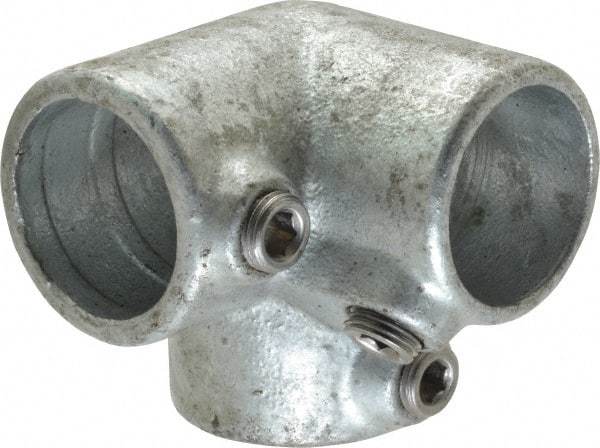 PRO-SAFE - 1" Pipe, 90° Side Outlet Elbow, Malleable Iron Elbow Pipe Rail Fitting - Galvanized Finish - All Tool & Supply