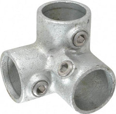 PRO-SAFE - 1-1/4" Pipe, 90° Side Outlet Elbow, Malleable Iron Elbow Pipe Rail Fitting - Galvanized Finish - All Tool & Supply