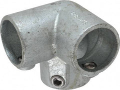 PRO-SAFE - 1-1/2" Pipe, 90° Side Outlet Elbow, Malleable Iron Elbow Pipe Rail Fitting - Galvanized Finish - All Tool & Supply