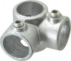 PRO-SAFE - 1" Pipe, Two Socket Tee, Malleable Iron Tee Pipe Rail Fitting - Galvanized Finish - All Tool & Supply