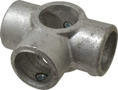 PRO-SAFE - 1-1/4" Pipe, Side Outlet Tee, Malleable Iron Tee Pipe Rail Fitting - Galvanized Finish - All Tool & Supply