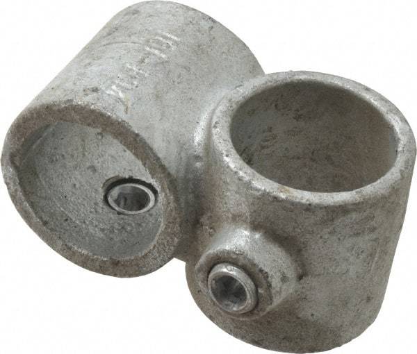 PRO-SAFE - 1" Pipe, Crossover, Malleable Iron Cross Pipe Rail Fitting - Galvanized Finish - All Tool & Supply