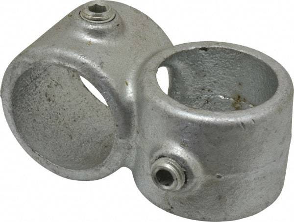 PRO-SAFE - 1-1/4" Pipe, Crossover, Malleable Iron Cross Pipe Rail Fitting - Galvanized Finish - All Tool & Supply