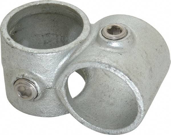 PRO-SAFE - 1-1/2" Pipe, Crossover, Malleable Iron Cross Pipe Rail Fitting - Galvanized Finish - All Tool & Supply