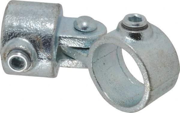 PRO-SAFE - 1-1/4" Pipe, Malleable Iron Swivel Socket Pipe Rail Fitting - Galvanized Finish - All Tool & Supply