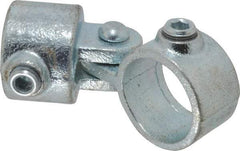 PRO-SAFE - 1-1/4" Pipe, Malleable Iron Swivel Socket Pipe Rail Fitting - Galvanized Finish - All Tool & Supply