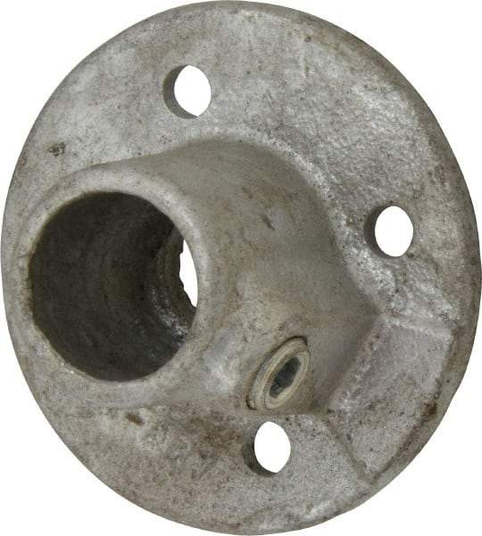 PRO-SAFE - 3/4" Pipe, Medium Flange, Malleable Iron Flange Pipe Rail Fitting - Galvanized Finish - All Tool & Supply