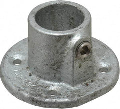 PRO-SAFE - 1" Pipe, Medium Flange, Malleable Iron Flange Pipe Rail Fitting - Galvanized Finish - All Tool & Supply