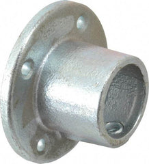 PRO-SAFE - 1-1/2" Pipe, Medium Flange, Malleable Iron Flange Pipe Rail Fitting - Galvanized Finish - All Tool & Supply