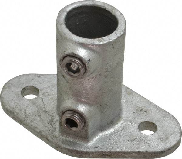 PRO-SAFE - 3/4" Pipe, Railing Flange, Malleable Iron Flange Pipe Rail Fitting - Galvanized Finish - All Tool & Supply