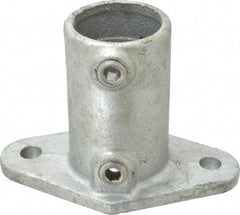 PRO-SAFE - 1-1/2" Pipe, Railing Flange, Malleable Iron Flange Pipe Rail Fitting - Galvanized Finish - All Tool & Supply