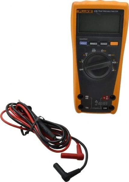 Fluke - 175 ESFP, CAT IV, CAT III, 1,000 VAC/VDC, Digital True RMS Auto Ranging Manual Ranging Multimeter - 50 mOhm, Measures Voltage, Capacitance, Current, Frequency, Resistance - All Tool & Supply