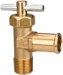 Parker - Hose I.D. x MNPTF with Pin Handle End Connection Brass Truck Valve - 2.47" OAL, 5/8 x 3/8" Pipe - All Tool & Supply