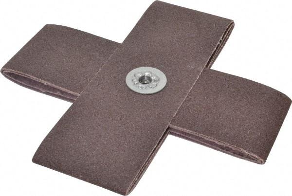 Made in USA - 80 Grit, Medium Grade, Aluminum Oxide Cross Pad - 6" Long x 2" Wide x 2" Thick, Cloth Backed, X Backing Weight, 10 Ply, 7,500 Max RPM - All Tool & Supply