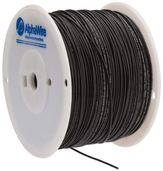 Alpha Wire - 16 AWG, 1 Strand, 305 m OAL, Tinned Copper Hook Up Wire - Black PVC Jacket, 0.083" Diam - All Tool & Supply