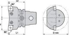 Kennametal - Right Hand Cut, Size KM63, CN.. Insert Compatiblity, Internal Modular Turning & Profiling Cutting Unit Head - 43mm Ctr to Cutting Edge, 60mm Head Length, Through Coolant, Series Kenlever - All Tool & Supply