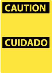 NMC - "Caution - Blank No Legend", 14" Long x 10" Wide, Rigid Plastic Safety Sign - Rectangle, 0.05" Thick, Use for Workplace/Safety - All Tool & Supply