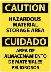 NMC - "Caution - Hazardous Material Storage Area", 14" Long x 10" Wide, Rigid Plastic Safety Sign - Rectangle, 0.05" Thick, Use for Hazardous Materials - All Tool & Supply