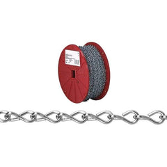 Campbell - 0.11" Diam Single Jack Chain - 29 Lb Load Limit, #12, Zinc Plated Finish, 0.75" Inside Length - All Tool & Supply