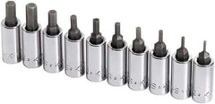 SK - 10 Piece 1/4" Drive Inch Hex Bit Socket Set - 1/16 to 1/4" Hex - All Tool & Supply