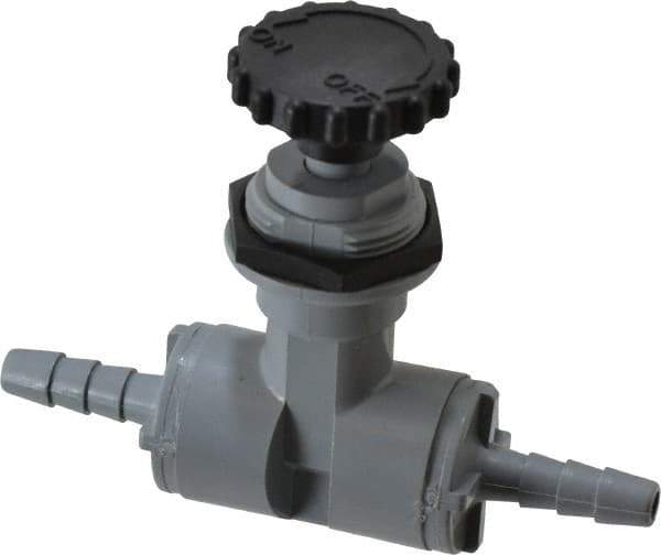 Specialty Mfr - 1/4" Pipe, Inline Needle Valve - EPDM Seal, Barbed x Barbed Ends, PVC Valve, 125 Max psi - All Tool & Supply