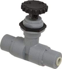 Specialty Mfr - 1/4" Pipe, Inline Needle Valve - EPDM Seal, Push To Connect x Push To Connect Ends, PVC Valve, 125 Max psi - All Tool & Supply