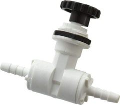 Specialty Mfr - 1/4" Pipe, Inline Needle Valve - PTFE Seal, Barbed x Barbed Ends, Polypropylene Valve, 125 Max psi - All Tool & Supply