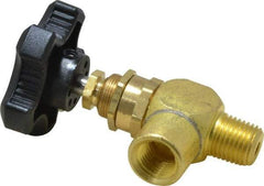 Specialty Mfr - 1/4" Pipe, Angled Needle Valve - MNPT x FNPT Ends, Brass Valve, 500 Max psi - All Tool & Supply