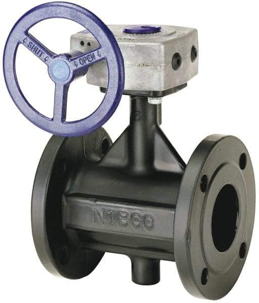 NIBCO - 2-1/2" Pipe, Flanged Butterfly Valve - Bare Stem Handle, Ductile Iron Body, Polyamide Seat, 285 WOG, EPDM Coated Ductile Iron Disc, Stainless Steel Stem - All Tool & Supply