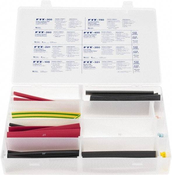 Alpha Wire - 112 Piece, Heat Shrink Electrical Tubing Kit - FEP, Nylon, PVC, PVDF and XLPO - All Tool & Supply