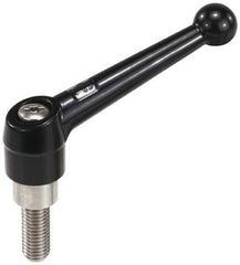 KIPP - 5/16-18, 0.71" Hub Diam, Zinc Die Cast (Stainless Steel Components) Threaded Stud Adjustable Clamping Lever - 0.59" Stud Length, 2.87" OAL, 1.79" High - All Tool & Supply