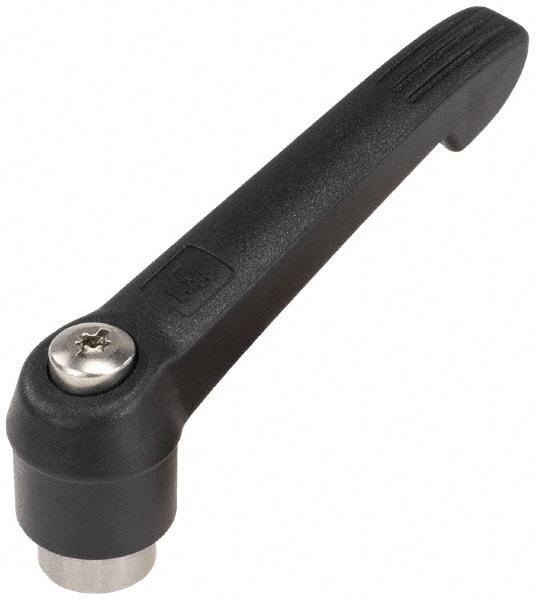 KIPP - M12 x 1.75, 25.5mm Hub Diam, Glass Fiber (Stainless Steel Components) Tapped Adjustable Clamping Lever - 109mm OAL, 61mm High, 17mm Hole Depth - All Tool & Supply