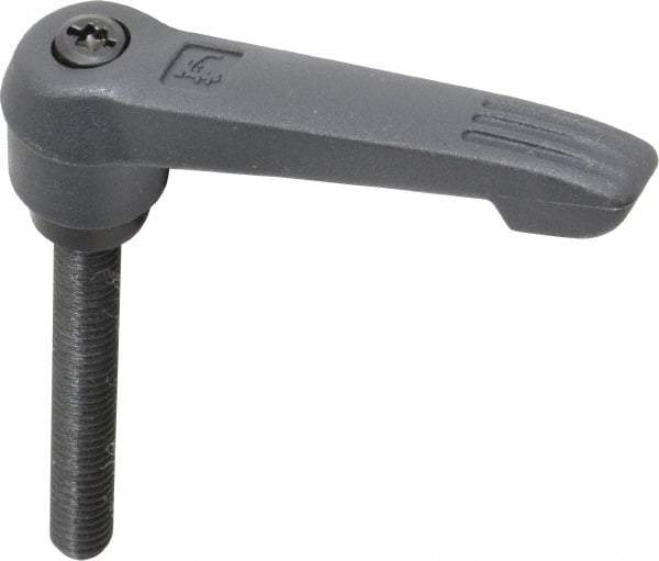 KIPP - 5/16-18, 0.71" Hub Diam, Glass Fiber (Steel Components) Threaded Stud Adjustable Clamping Lever - 2.36" Stud Length, 2.95" OAL, 1.63" High - All Tool & Supply